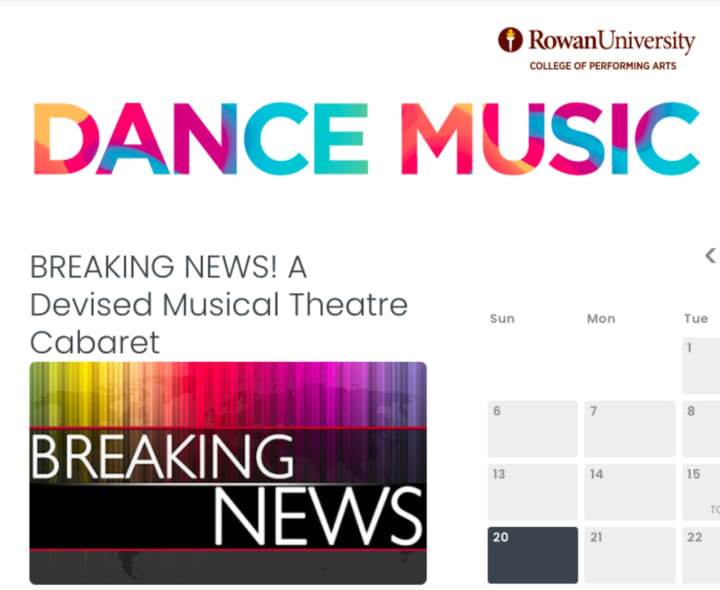 “Breaking News! A Devised Musical Theatre Cabaret”: debuts online this week from Rowan University College of Performing Arts.
