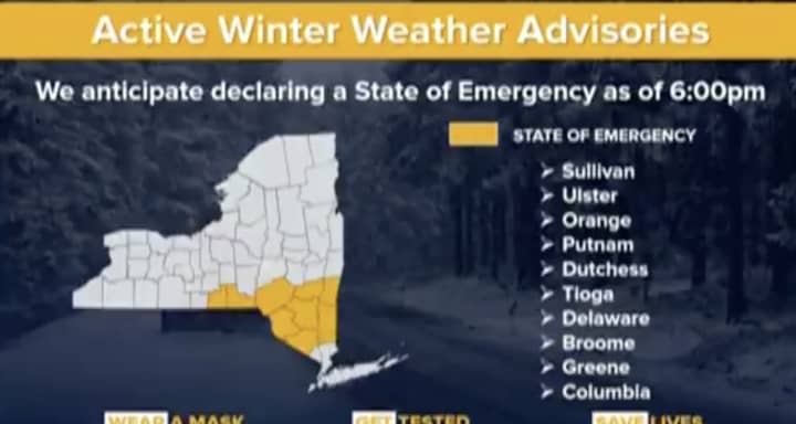 States of Emergency are expected to be declared in some Hudson Valley counties this afternoon.