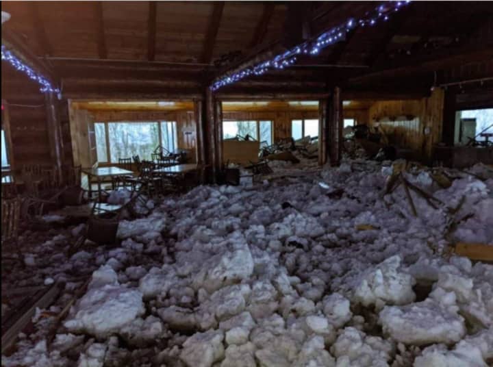 A look at the damage to a lodge at the Belleayre Mountain ski resort in Ulster County after the avalanche.