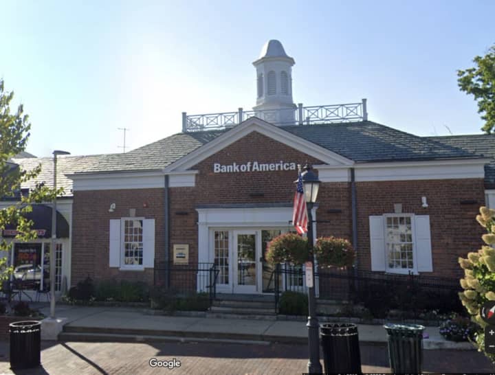The Bank of America in New Canaan.