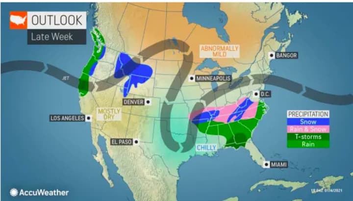 The weather pattern shift that is expected late in the week.