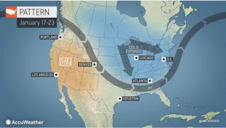 An extended cold weather pattern is expected right at the middle of the month of January.