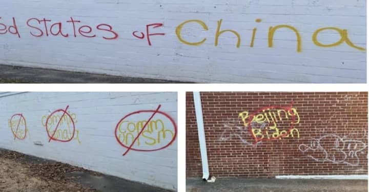 Graffiti found at a Fairfield store and elementary school.