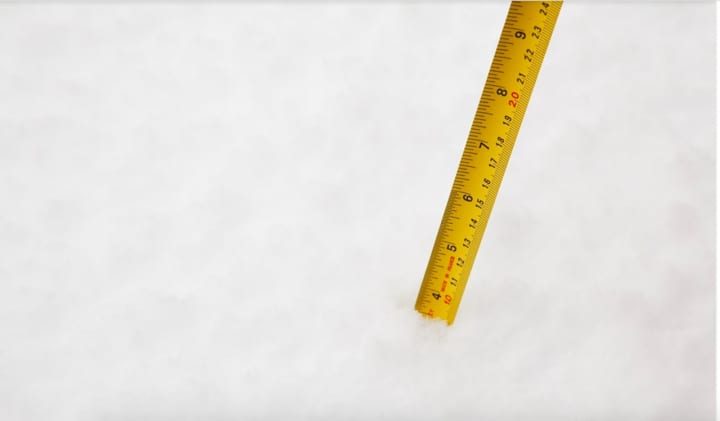 Snowfall measuring stick