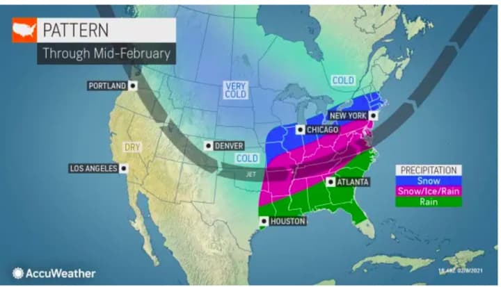A snowy weather pattern will last into next week.