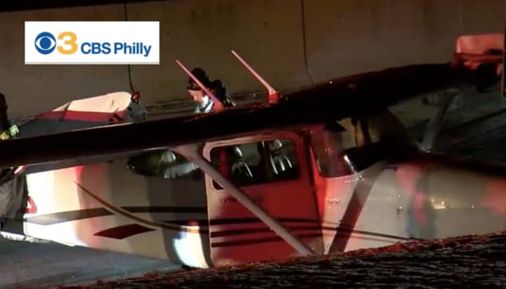 The single-engine Cessna 172 Skyhawk took off from Trenton-Mercer Airport, and landed on the westbound side of the turnpike between the Lebanon-Lancaster and Harrisburg east exits around 6:30 p.m. Monday, CBS3 reports.