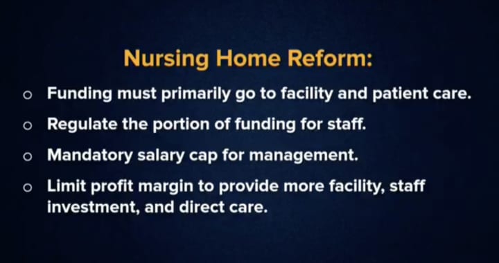 New York Gov. Andrew Cuomo said that he will not pass a budget without nursing home reform.
