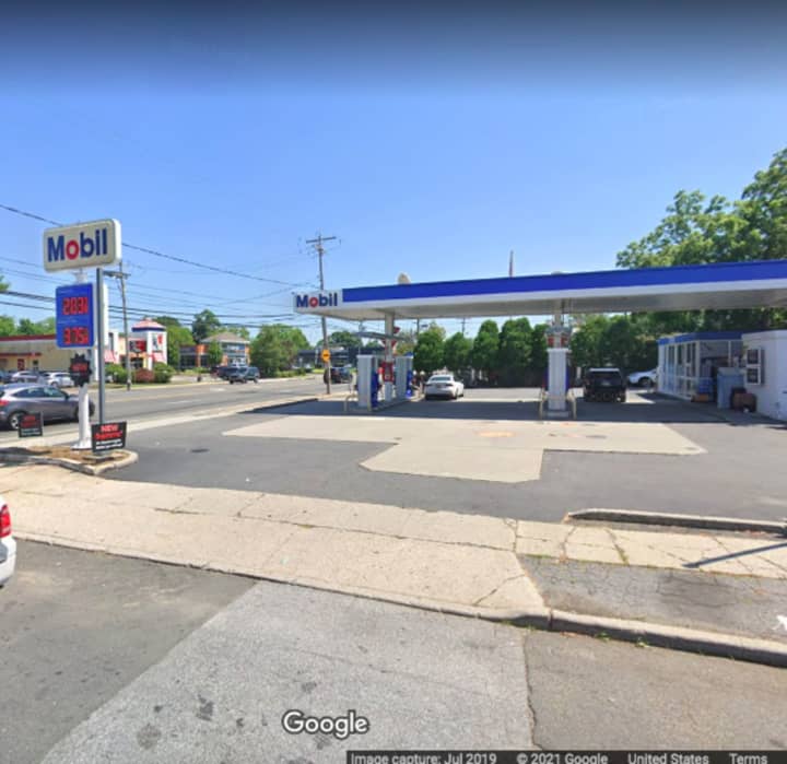 The Mobil station on Grand Avenue in Baldwin.