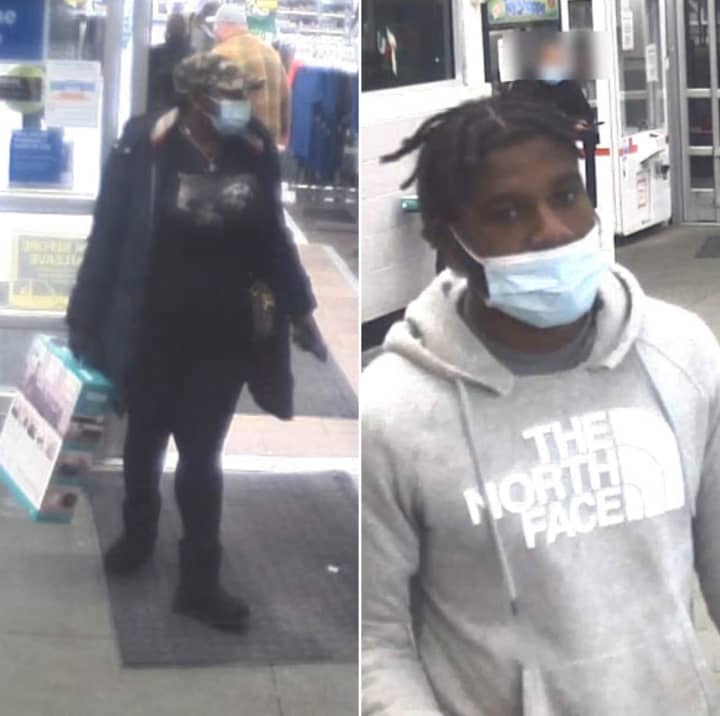 The pair pictured above is accused of stealing approximately $2,000 worth of TVs, sound bars, robot vacuums and other electronics from Walmart on Nazareth Pike around 7 p.m. on Feb. 23, Bethlehem Township police said.