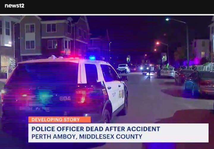 The scene of a fatal crash involving an off-duty Perth Amboy police officer. (Courtesy news12)