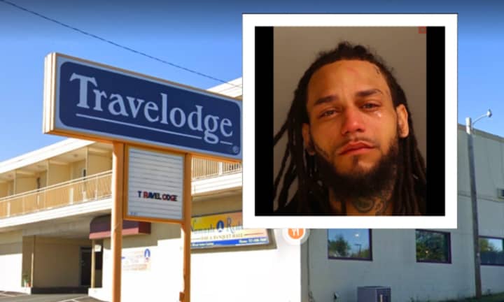 Stephon Walls is accused of punching a woman and breaking a TV at the Travelodge Motel in East Hempfield, authorities said.