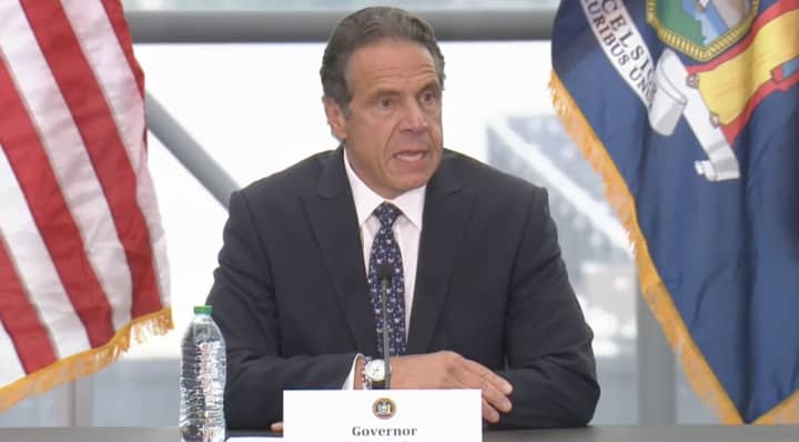 New York Gov. Andrew Cuomo at his COVID-19 briefing on Wednesday, June 2 at the Javits Center in Manhattan.