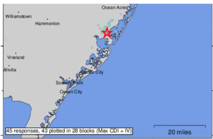 A small earthquake rattled South Jersey on Wednesday. It was centered about two miles south of Tuckerton.