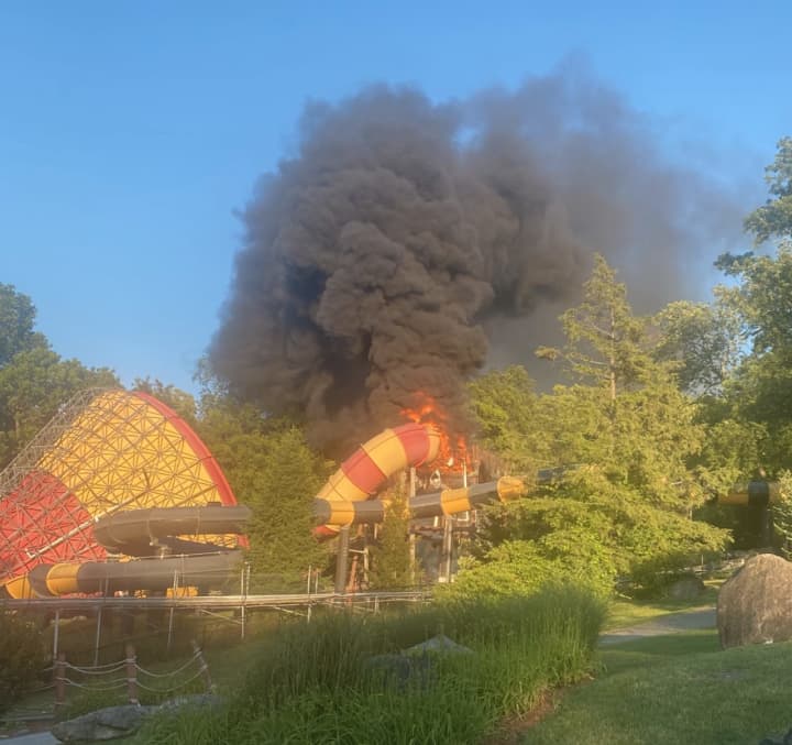 A slide at Sussex County’s Mountain Creek waterpark caught fire Tuesday evening, prompting a quick and efficient response from surrounding emergency crews.
