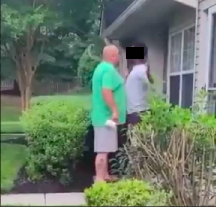 A video shows Edward Cagney Mathews, 45, spewing racial slurs at his Gramercy Way neighbors, authorities said.