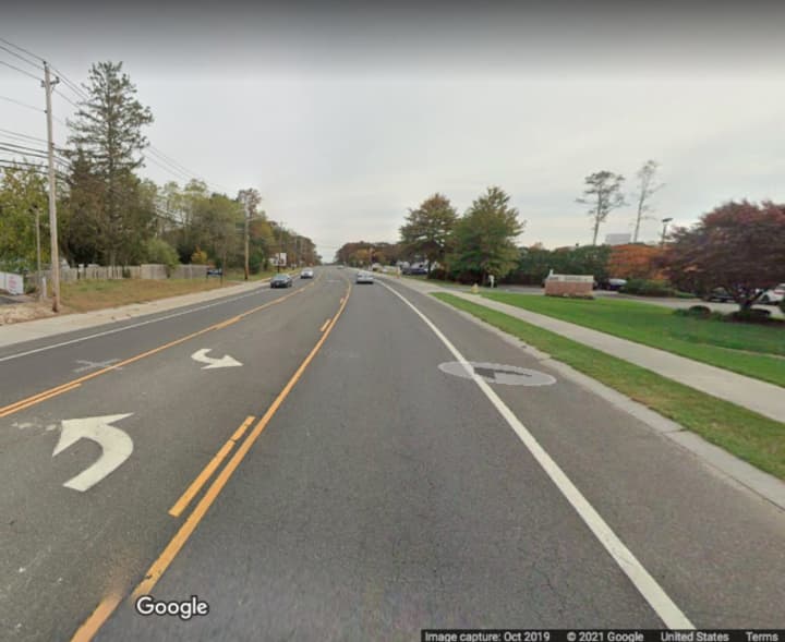 The area of Route 112 where the crash happened in Coram.