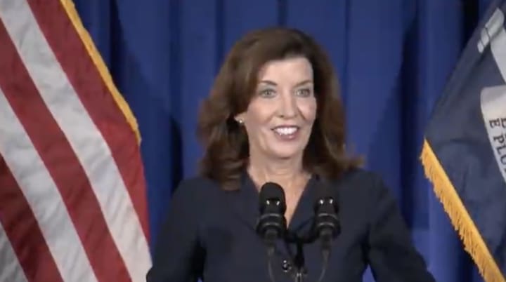 New York Gov. Kathy Hochul signed a law protecting transgendered people.