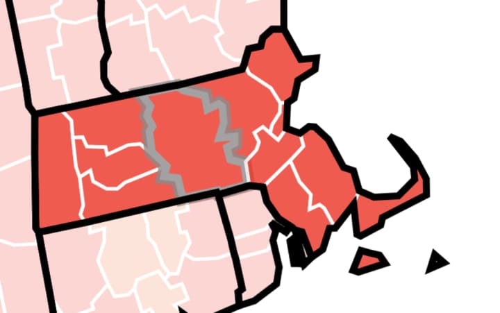 The CDC has labeled each Massachusetts county as being &quot;high risk&quot; for spreading COVID-19.