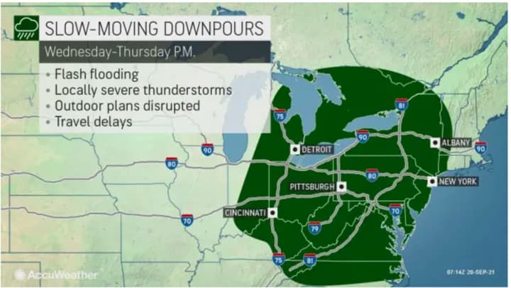 The storm system will bring the potential for locally severe thunderstorms.