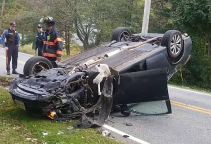 A sedan driver and passengers miraculously avoided serious injuries after the car overturned in Hunterdon County Wednesday afternoon.