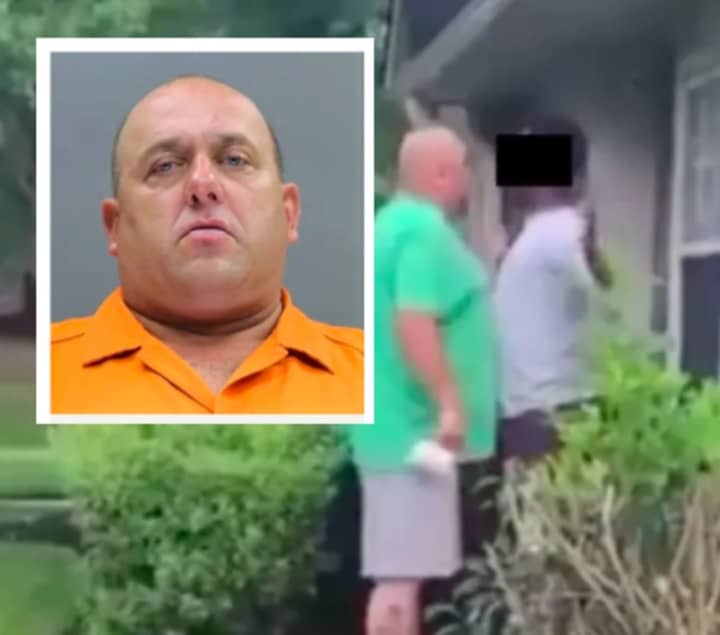 Edward C. Mathews is accused of harassing his black neighbors, sparking a mass protest at his Mount Laurel apartment complex.
