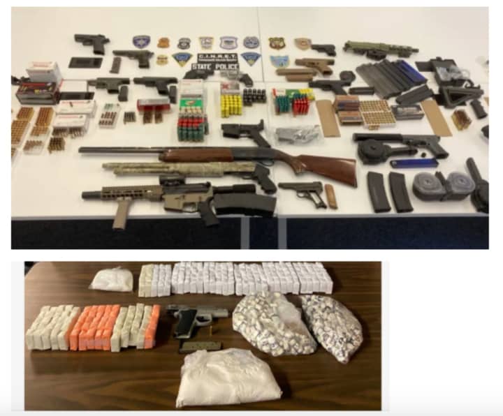 A look at the weapons and drugs seized.