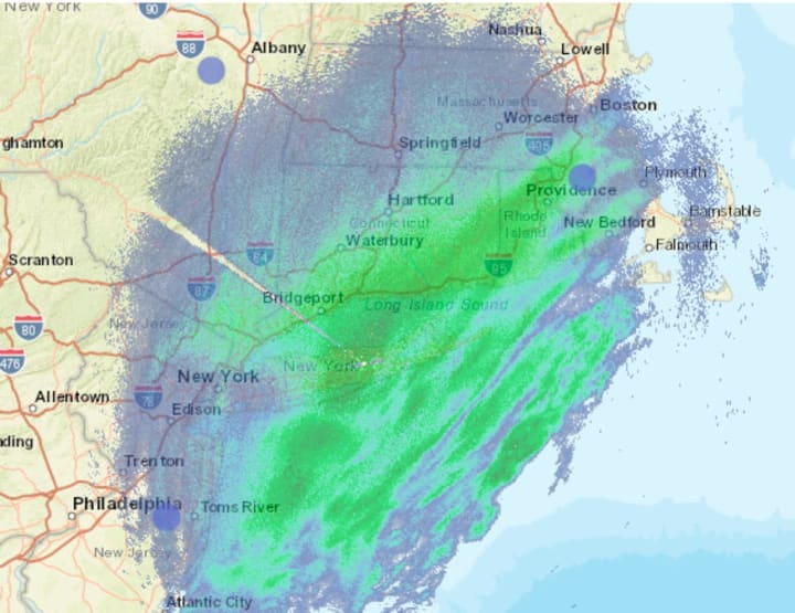 A radar image of the region at around 7 a.m. Friday, Jan. 7.