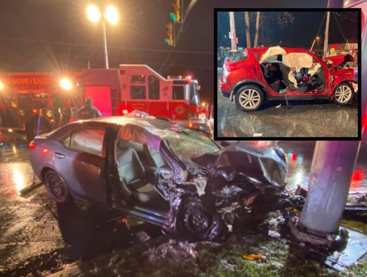 At least two people were hospitalized with severe injuries following a Sunday night car wreck in the Lehigh Valley area, authorities said.