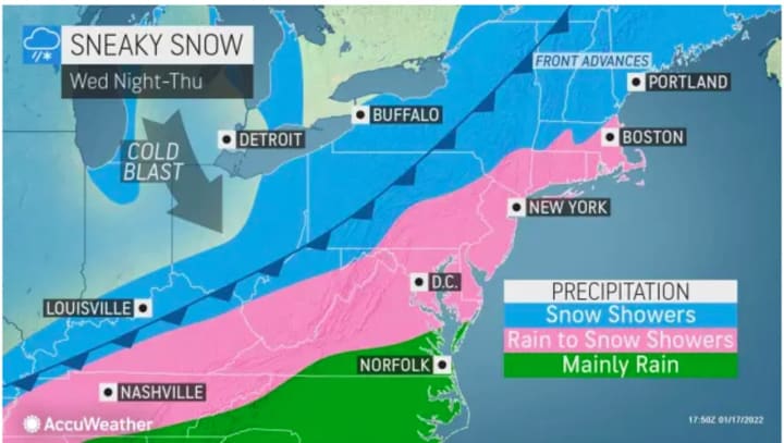 A look at the first storm system, which is expected Wednesday, Jan. 19 into Thursday, Jan. 20.