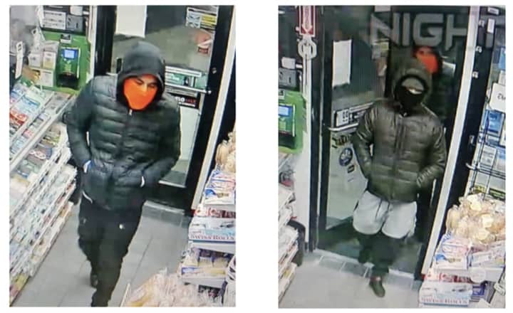 SEEN THEM? Toms River police are looking for these two suspects in a robbery of a convenience store.
