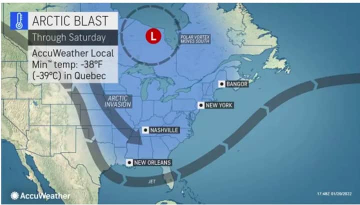 A look at the Arctic blast that will make it feel like it&#x27;s around zero degrees in the region.
