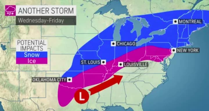 A storm of snow and ice is expected in the region later this week.