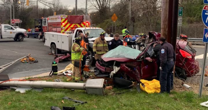One person had to be extricated from a crumpled car and taken to a nearby trauma center following a crash on Route 78