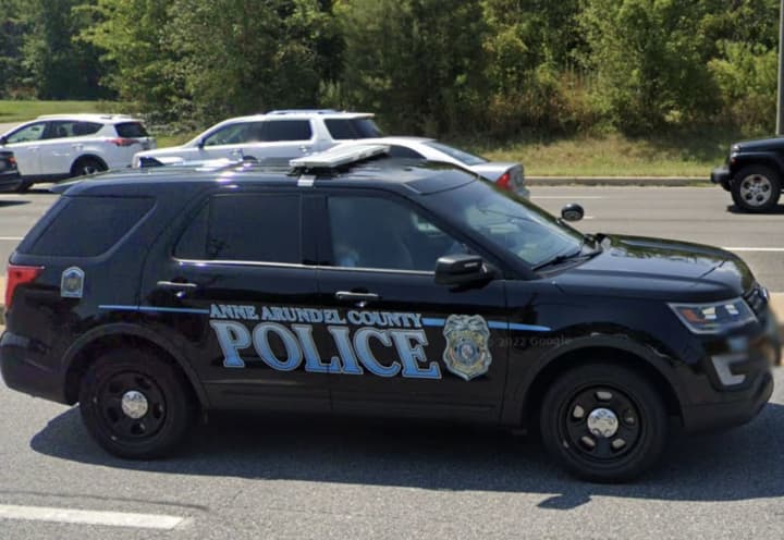 An Anne Arundel County Police vehicle was struck&nbsp;