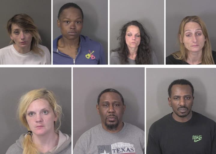 Seven of the nine suspects charged in Trenton Police&#x27;s prostitution investigation (Remaining photos not released)