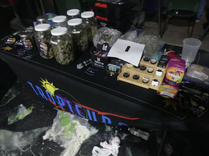 Some of the items seized during the raid.