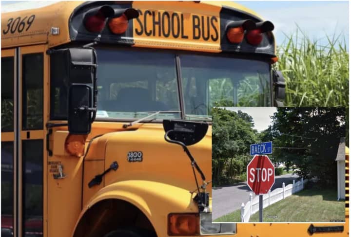 A strange mini-school bus attempted to pick up three students on Long Island.