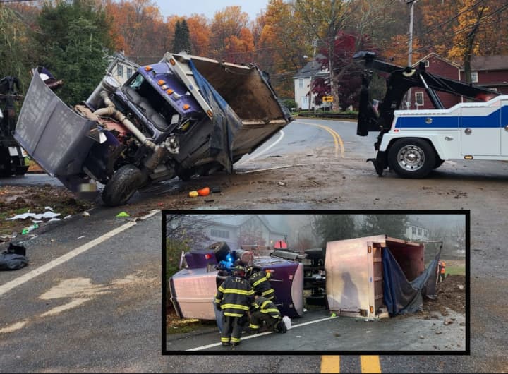 One person was seriously hurt after a dump truck overturned in Morris County early in the morning Tuesday, Nov. 1, authorities said.