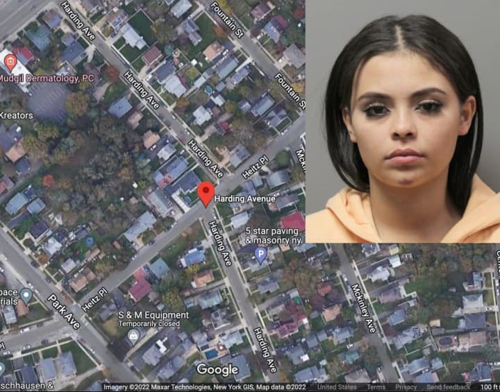Rosa Sanchez, age 18, was charged with assaulting two police officers in Hicksville on Harding Avenue.