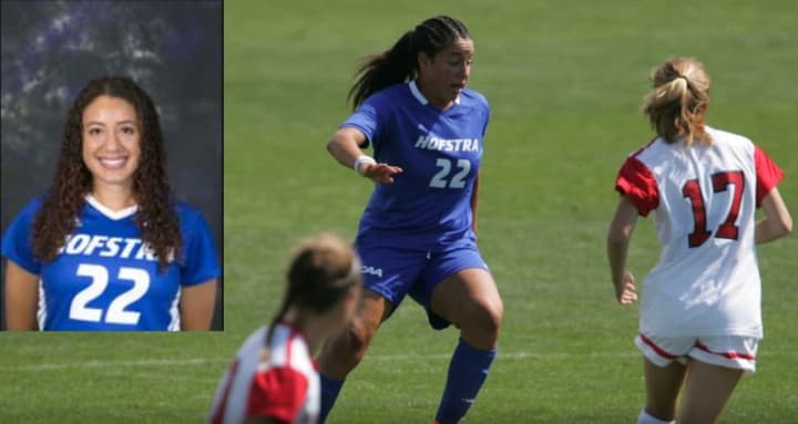 College soccer player Noriana Radwan played for Hofstra University on Long Island after losing her full-ride scholarship from the University of Connecticut.