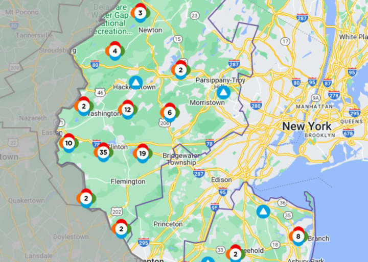 JCP&amp;L outages across New Jersey.