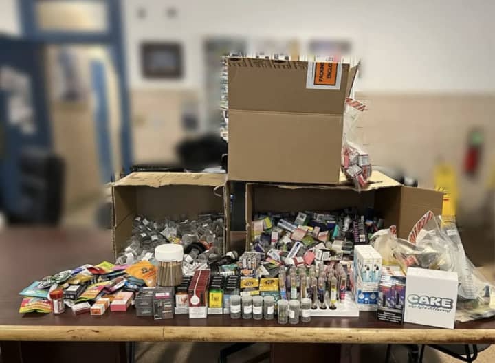 Police seized these unlawful products from a smoke shop located in Yonkers at 15 Palisade Ave. in February.