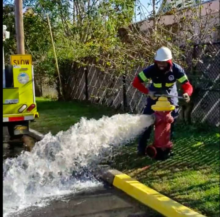 PVWC tests a hydrant.