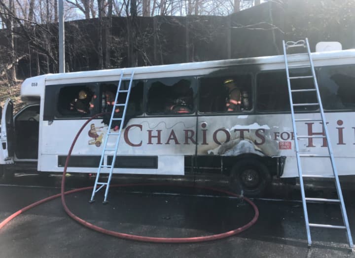 The bus was unoccupied at the time of the fire
