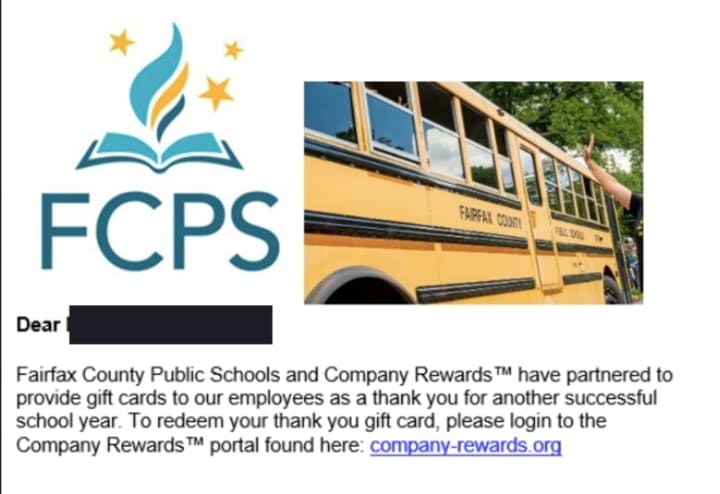 Fairfax County Public School&#x27;s &quot;cruel&quot; phishing email sent to staff members.