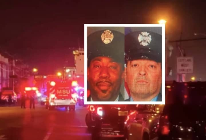 Newark firefighters Augusto Acabou, 45, (right) and Wayne Brooks, Jr., 49, died in the line of duty at Port Newark Wednesday, July 5.