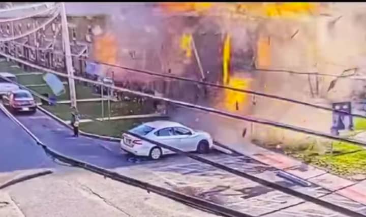 Video footage captured the moment a building owned by the Newark Housing Authority exploded last week.