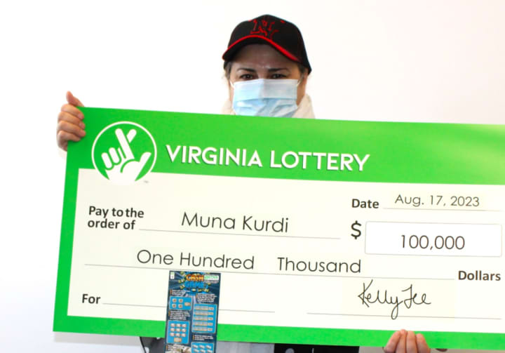 Muna Kurdi won $100,000 playing the Virginia Lottery.