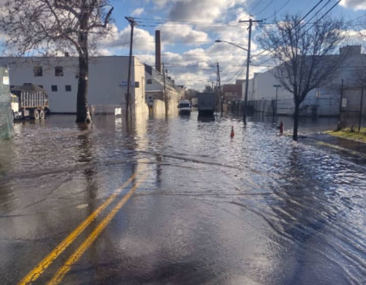 Flooding continues in parts of New Jersey on Tuesday, Dec. 19.