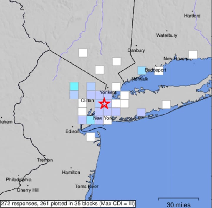 New Jersey residents reported feeling a small earthquake that shook New York Tuesday, Jan. 2.